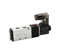 4V110-06 1/8" Pneumatic Control Solenoid Valve 5 Way 2 Position DC12V DC24V AC110V AC220V with 4mm 6mm 8mm Fitting air Valves(4V110-06 Wire,AC110)