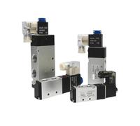 4V110-06 4V210-08 4V310-10 4V410-15 Electromagnetic 2 Position 5 Way Pneumatic Air Valves 1/4 DC12V DC24V Solenoid Valve 5/2(DC24V,4V110-06)