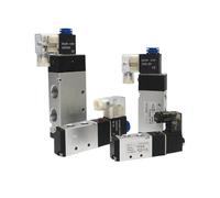 4V110-06 4V210-08 4V310-10 4V410-15 Electromagnetic 2 Position 5 Way Pneumatic Air Valves 1/4 DC12V DC24V Solenoid Valve 5/2(AC24V,4V210-08)