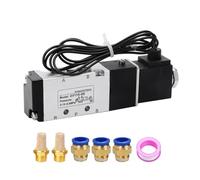 4V110-06 5 Way 2 Position 1/8" 5/2 Way Pneumatic Control Solenoid Valve DC12V 24V AC110V AC220V with 4 6 8 10 12mm Fitting(4V110-06-I and 4mm,AC24V)