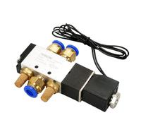 4V110-06 5 Way 2 Position 1/8" Pneumatic Solenoid Valve with Wire DC12V DC24 AC110 AC220V with 4mm/6mm/8mm/10mm/12mm(With-4mm-Fitting,DC24V)