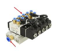 4V110-06 5 Way DC12V/24V/AC 110V/220V Solenoid Valve Mufflers Quick Fittings Base Set IDGTTLDF(AC220V)