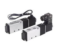 4V110-06 Air 2 Position 5 Way Electronic Pneumatic with Pneumatic Connector Solenoid Valve DC12V DC24V AC220v AC110V AC36V(4V110-06 8MM,AC110V)