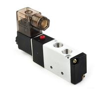 4V210-08 DC 24V 5-Port 2-Position Pneumatic Solenoid Valve with Aluminum Alloy Body, Internal Pilot Type, for NPT /4" Inlet/Outlet & /8"