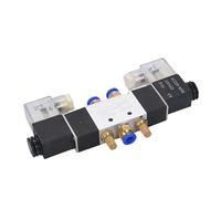 4V220-08 5-Way 2-Position 1/4" air Pneumatic Solenoid Valve DC12V DC24V AC110V AC220V with 4mm 6mm 8mm 10mm 12mm Connector(With-12mm-Fitting,AC110V)