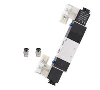 4V220-08 5-way 2-position 1/4" pneumatic solenoid valve DC12V DC24V AC110V AC220V with 4mm 6mm 8mm 10mm 12mm connector(With-6mm-Fitting,AC220V)