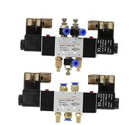 4V220-08 Air Pneumatic Double Coil Solenoid Valve 5 Way 2 Position DC12V DC24V AC110V AC220V 1Pcs(Sl10mm-adjust)