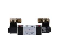 4V220-08 Air Pneumatic Solenoid Valve 5-Way 2-Position 1/4" Aluminum Alloy Inner E 12VDC 24VDC 110VAC 220VAC 0.15-0.8Mpa(PC 4mm Fittings,AC220V)