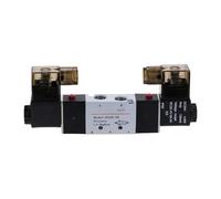 4V220-08 Air Pneumatic Solenoid Valve 5 Way 2 Position 1/4" Aluminum Alloy Internal E 12VDC 24VDC 110VAC 220VAC 0.15-0.8Mpa(PC 4mm Fittings,DC24V)