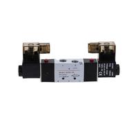4V220-08 Air Pneumatic Solenoid Valve 5 way 2 Position 1/4" Aluminum Alloy Internal E 12VDC 24VDC 110VAC 220VAC 0.15-0.8Mpa IDGTTLDF(No Fittings,AC220V)