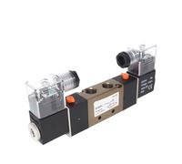4V220-08 Air Pneumatic Solenoid Valve 5 Way 2 Position 1/4" Aluminum Alloy Internal E DC12V,DC24V AC110V AC220V(with 12mm Fittings,4V220-08 DC12V)