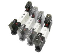 4V220-08 Air Pneumatic Solenoid Valve 5 Way 2 Position 1/4" DC12V DC24V AC110V AC220V(PC 12mm Fittings,DC12)