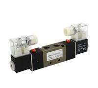 4V220-08 Air Pneumatic Solenoid Valve 5 Way 2 Position Aluminum Alloy Internal DC12V DC24V AC110V AC220V(PSL 6mm Fittings,4V220-08 AC110V)