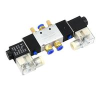 4V220-08 Solenoid Valve 220V Pneumatic Air 5 Way 2 Position 1/4" Coil Alloy Internal 1Pcs(W 4mm Fittings,AC 110V)