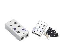 4V220 3V220 Valves Air Exhaust Manifold 200M-6F/7F/8F/9F/10F Pneumatic Plate Solenoid Valve Base with Gaskets Screws Fittings(200M-9F,for 3V)
