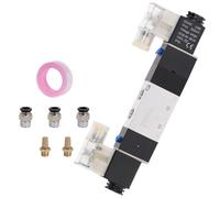 4V230-08C 5 Way 3 Position 1/4" Pneumatic Solenoid Valve DC12V DC24V AC110V AC220V W Fittings Connector 4 6 8 10 12mm(4V230-08C w PC4,DC 24V)
