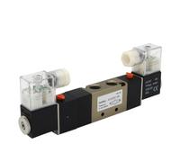 4V230C-08 4V230E-08 4V230P-08 5 Way 3 Position 1/4" Pneumatic Solenoid Valve Double Coil DC12V DC24V AC220V(PC 4mm fittings,4V230C-08 AC220V)