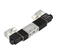4V230C-08 5 Way 3 Position 1/4" Pneumatic Solenoid Valve DC12V DC24V AC110V AC220V with 4 6 8 10 12mm Fittings Connector(AC110V)