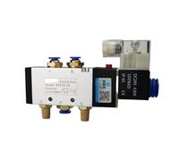 4V310-10 Pneumatic Solenoid Air Valve 5 Way 2 Position Control Air Gas Magnetic Valve 12V 24V 220V Coil Volt(with 12mm Fittings,AC220V)