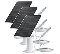 4W Solar Panel Compatible with Eufycam 2C/2C Pro/E40/E20/2/2 Pro/E, 5V 4W Solar Panels for Camera, Continuous Power Supply, Micro USB&Type-C Port 9.8ft Cable, IP65 Waterproof, Wall Mount, 3 Pack