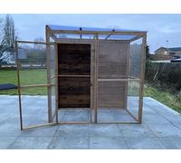 4wire 6ft x 3ft Animal Run 19g Boarded Panel Options Chicken, Rabbit Run Bird Aviary (Clear Waterproof Roof, 2 boarded panels)