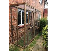 4Wire Catio. 3 Sided Lean to - 6ft x 3ft x 7ft5" Mesh Run with a Door.
