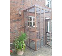 4Wire Catio 3 sided Lean to Enclosure Cat Run 6ft x 4ft x 9ft WP Roof 1" x 1"