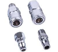 4X 1/4“ BSP Brass Air Line Hose Fittings Quick Release Coupler Bayonet Connectors Male Female Set
