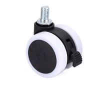 4X 1.5 inch Universal Mute Chair Wheel Caster M8 Heavy Duty Swivel Castor Replace Furniture Wheels Rollers Rubber Brake(Screw with Brake)