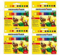4x 10 Pieces = 40 Eberhard Faber Clay Modeling Clay Bright Soft Colors