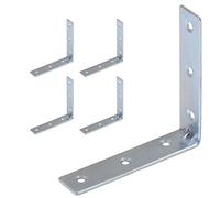 4X 100mm Large L Shaped Corner Braces - Zinc Plated Angle Support Brackets