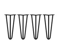 4x 12'' Hairpin Legs Set Desk Table 3 Prong 12mm Black - DIY Home Decor
