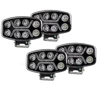 4X 12v 24v 10" Jumbo Oval LED Spot Lamp Dual White & Amber DRL Driving Light