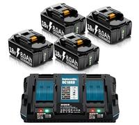 4X 18V 8.0Ah/8000mAh Lithium Battery +6A Dual Charger for makita batteries 18v BL1860B BL1850B BL1840 BL1840B BL1830B BL1860B BL1830 BL1820 BL1815 BL1835 BL1845 LXT-400