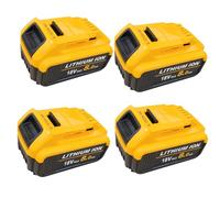 4X 18V replacement battery for dewalt DCB200 DCB201 DCB182 DCB180,8.0AH/8000mAH Battery with LED Indicator