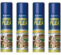 4x 200ml Household Flea Spray for Pet Beds, Kennels, Carpets and Soft Furnishings, Fast-Acting Indoor Treatment