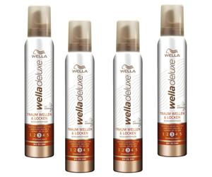 4x 200ml Wella Deluxe Dream Waves & Curls Mousse Strong Hold up to 24h