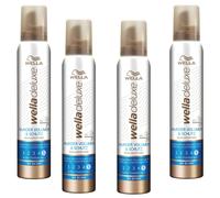 4x 200ml Wella Deluxe Wonder Volume & Protection Mousse Ultra Strong Hold