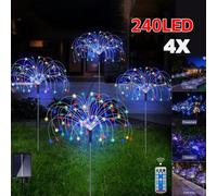 4X 240LED Solar Power Firework Stake Light Starburst Lamp Garden Lights