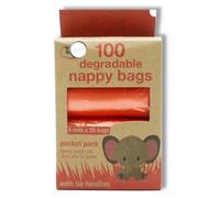 4x 25 Easy-Tie Disposable Diaper Sacks - Nappy Bags for Travel - Degradable Dog Poo Bags With Handles 32 x 36 cm - Bundled by Getinstyle Shop
