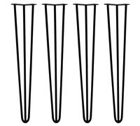 4x 28 Hairpin Legs Set Desk Table Legs 3 Prong 12mm Black Furniture