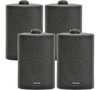 4x 3 60W Black Outdoor Rated Garden Wall Speakers Wall Mounted HiFi 8Ohm & 100V
