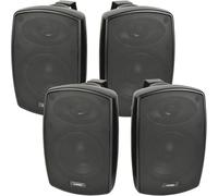 4x 4" 60W Black Outdoor Rated Speakers 8 OHM Weatherproof Wall Mounted HiFi