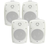 4x 4" 60W White Outdoor Rated Speakers 8 OHM Weatherproof Wall Mounted HiFi