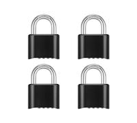 4X 4-Digit Combination Lock Outdoor Padlock Waterproof Combo Lock for Gym Locker, Hasp Storage, Shed, Fence, Gate Black