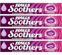 4x 45g Halls Soothers Blackcurrant Flavour with Real Fruit Juice - Bundled by GetInStyle Shop