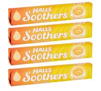 4x 45g Halls Soothers Honey & Lemon Flavour with Real Fruit Juice with Liquid Centres - Bundled by GetInStyle Shop