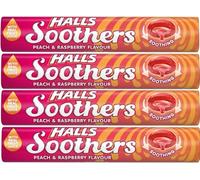 4x 45g Halls Soothers Peach & Raspberry Juice Sweets 45g - Bundled by GetInStyle Shop