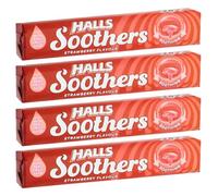 4x 45g Halls Soothers Strawberry Flavour with Real Fruit Juice with Liquid Centres - Bundled by GetInStyle Shop