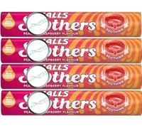 4x 45g Hallsoothers Peach & Raspberry Juice Sweets 45g - Bundled by GetInStyle Shop